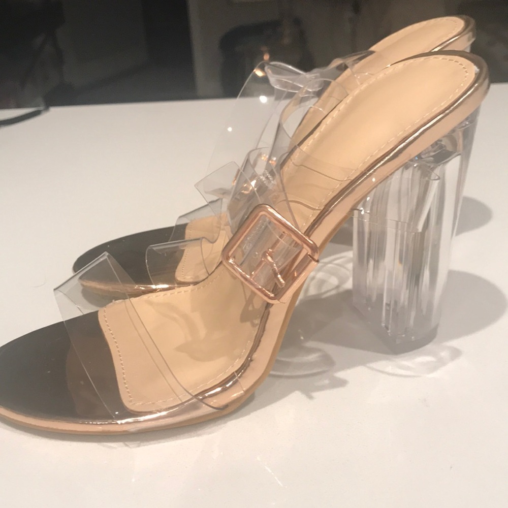 Rose Gold Clear Sandals 👡 Very comfortable.
